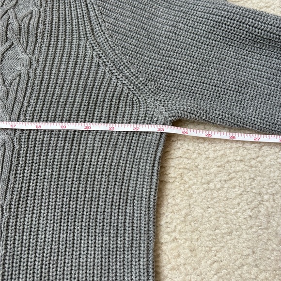 Tommy Hilfiger grey cable knit pullover crewneck cotton sweater, sz XL - Picture 5 of 7